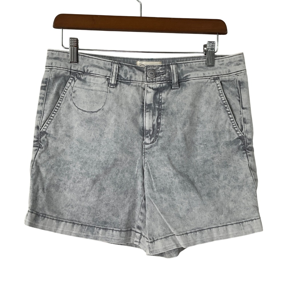 Anthropologie Chino Relaxed Shorts Womens 27 Grey Acid Wash Marbled Casual Edgy